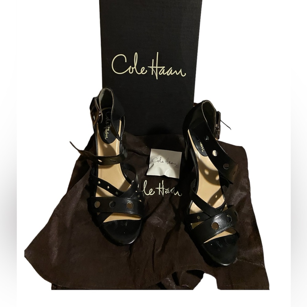 Cole Haan Black Strappy Heels - Picture 6 of 7
